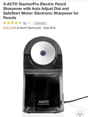 X-ACTO Teacher Pro Electric Pencil Sharpener — Black